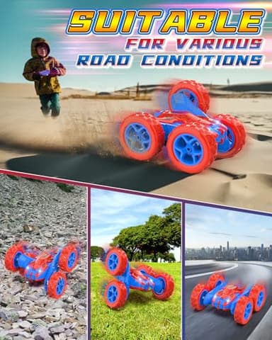 Blissbud Remote Control Car Spider RC Cars for 4 5 6 7 8 9 10 11 12 Year Old Boy 360°Rotating 4WD Rechargeable Drift RC Race Car Boys Toys Birthday Gifts Christmas Basket Stuffers for Kids Age 4-12 - Image 4