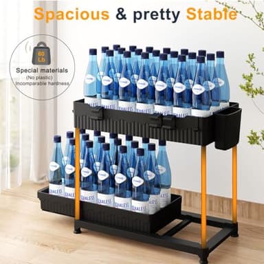 Sevenblue 3 Pack Under Sink Organizers, 2-Tier Multi-Use Kitchen and Bathroom Organizers and Storage with Sliding Drawers，Bathroom Cabinet Organizer (Black, 12.8 Inch) - Image 5