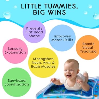 Tummy Time Water Mat – Inflatable Water Play Pad for Babies - Sensory Tummy Time Mat for Floor Play - 100% BPA-Free & Leakproof - Baby, Infants 3-12 Months – Avec Maman - Image 6