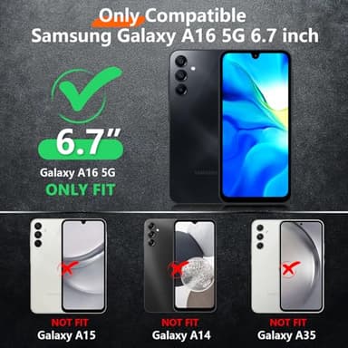 Red2Fire Designed for Samsung Galaxy A16 5G Case, [Military Grade Drop Protection] Non-Slip Heavy Duty Full Body Shockproof Protection Phone Case Galaxy A16 5G Case,Black - Image 2