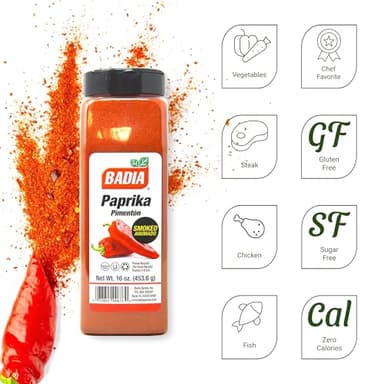 Badia Smoked Paprika, 16 oz - Rich, Smoky Flavor for Cooking, Grilling & Seasoning, All-Natural Spice - Image 2