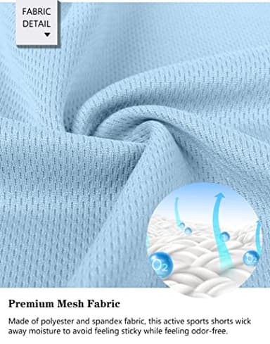 G Gradual Men's Basketball Shorts with Zipper Pockets Lightweight Quick Dry 11" Long Shorts for Men Athletic Gym(Light Blue,3XL) - Image 5