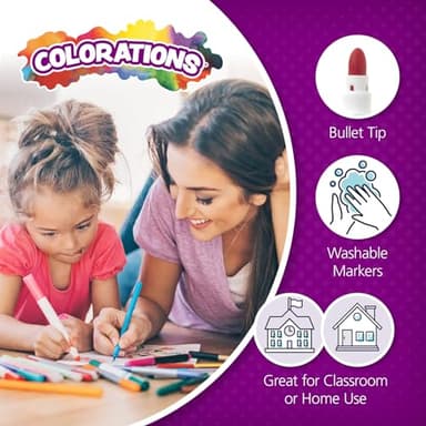 Colorations Classic Markers, Conical Tip, 16 Bold Colors, Coloring, Paper, Kids, Posters, Drawing, Bold Colors, Home, Classroom, School Supplies, Art Supplies, Craft Projects, Children - Image 8