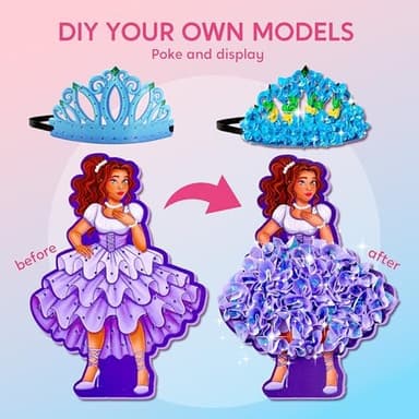 Klever Kits Poke in Fun Art Crafts for Kids Ages 4-8, Princess Dress-up, Art Activities, DIY Craft Kits, Birthday Gifts for Girls Ages 4 5 6 7 8+ - Image 6