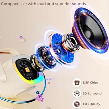 HWWR Mini Karaoke Machine with 2 Wireless Microphones Portable Bluetooth Speaker with Disco Lights, Kids Toys Christmas Birthday Gifts for Girls Boys Age 4, 5, 6, 7, 8, 9, 10, 11, 12+ Home Party - Image 3