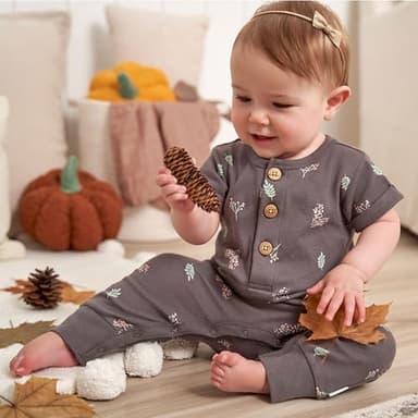 Gerber Baby Boys and Baby Girls' 2-Pack Long Leg Rompers, Bouquets, 24 Months - Image 8