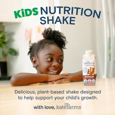 KATE FARMS Organic Kids Nutrition Shake, Chocolate, 8g of protein, 27 Vitamins and Minerals, Meal Replacement Drink, Protein Shake, Gluten Free, Non-GMO, 8.45 Fl oz (Pack of 12) - Image 5
