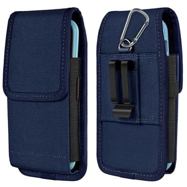 ACCKUO Phone Holster for Belt with Metal Clip and Magnetic Closure Compatible with iPhone 16/15/14/13/12 Pro and Non-Pro, Galaxy S25 S24 S23 S22 for Everyday Protection, M-Blue - Image 1