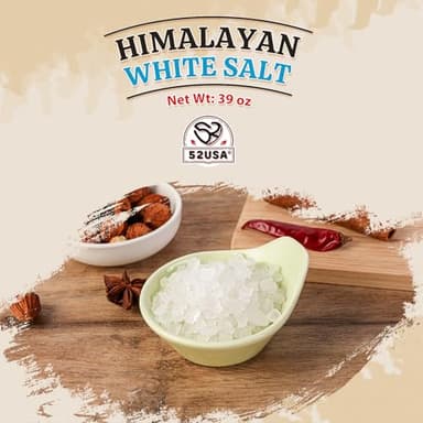 52USA Himalayan White Salt Coarse, Sea Salt for Grinder Refill, 39 oz (2.4 Pound), Pure Nature Himalayan Salts, Coarse Salts Perfect for Cooking, BBQ, Baking, Kosher Salt - Image 3