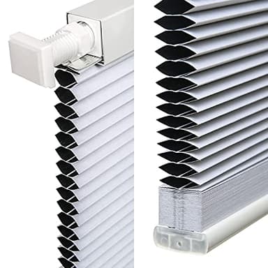 LazBlinds Cordless Cellular Shades, No Tools No Drill Blackout Honeycomb Shades Pleated Blinds for Windows, 26" W x 64" H, Silver White - Image 3