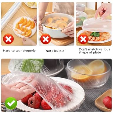 Plastic Bowl Coversfor Bread Proofing, Reusable Elastic Stretch Bowl Covers for Outdoor Food Fresh Keeping Bags, Leftovers, Shower Cap Hair Deep Conditioning (1) - Image 2