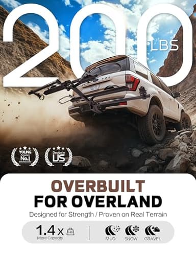 Young E-Bike Rack Hitch Mount Platform Style for Cars Trucks SUVs Minivans RV, fits E-Bike with Up to 5-inch Fat Tire, 200 lbs Capacity, Anti-falloff 360° Swirl Structure - Image 2