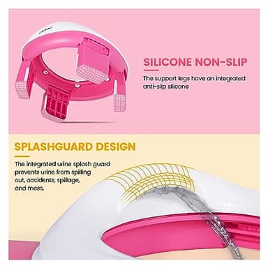 Orzbow Portable Potty Seat for Toddler Travel, Potty Training Toilet for Boys and Girls 18+ Months, Includes Storage Bag and 40pcs Disposable Liners, Travel Toddler Toilet Seat with Splash Guard, Pink - Image 7