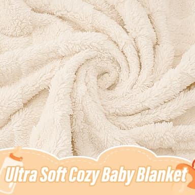 Plush Soft with Square Checkered Baby Blanket,Fleece Infant Toddler Blankets for Girls Boys,Warm Lightweight Breathable Newborn Receiving Blankets for Crib Stroller 30"×39"(Beige,Square) - Image 2