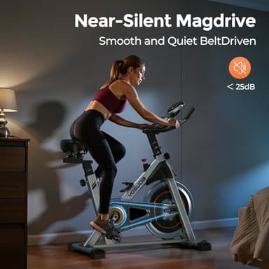 YOSUDA Exercise Bike, Brake Pad Stationary Bike for Home with Exclusive App, Magnetic Indoor Cycling Bike with 300 lb Weight Capacity, Low Noise, Tablet Holder and Fitness Courses for Weight Loss - Image 6