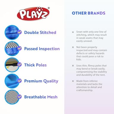 Playz 5pc Kids' Play Tents & Tunnels - Ball Pit for Toddlers, Basketball Hoop, Crawling Tubes, Pop-Up Playhouses, Baby Obstacle Course for Indoor or Outdoor Use - Image 8