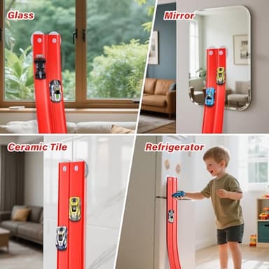 KETIEE Flex Tracks 16Ft for Kids: Flexible Race Car Ramp Track with 4 Small Racecars and 8 Suction Cups Compatible with Hot Wheels and Diecast 1/64th Cars, Rolls Up Portable Racetrack for Ages 3 & Up - Image 4