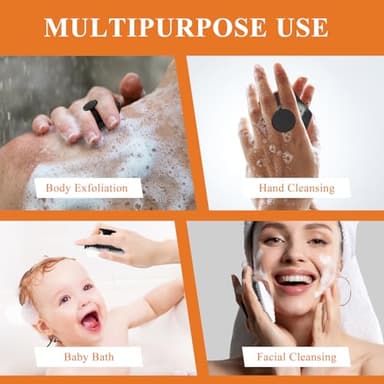 VWMYQ Silicone Face Scrubber for Men, Gentle Exfoliator Pad & Massager, Facial Cleansing Brush Silicone Face Wash Brush Removes Dead & Dry Skin (Black) - Image 6
