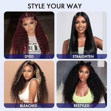 Human Hair Bundles Deep Wave Bundles Human Hair with Frontal Closure (22 24 26+20, Free Part) 16A Wet and Wavy Burmese Curly 3 Bundle with 13x4 HD Lace Frontal 100% Raw Hair Extensions - Image 8