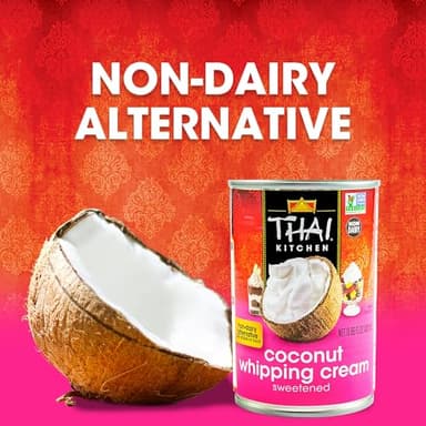 Thai Kitchen Coconut Whipping Cream, Sweetened, No Artificial Colors or Preservatives, Non-Dairy Alternative to Whipped Cream, For Dairy Free Desserts, 13.66 fl oz - Image 11