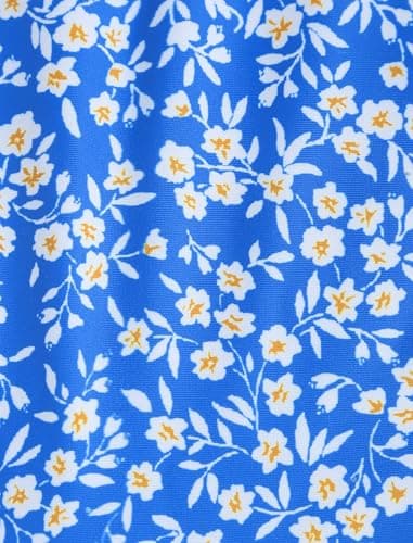 ZAFUL Women High Cut Bikini Sets String Sexy Swimsuit Two Piece Underwire Bathing Suit Brazilian Cheeky Cut Out Cute Swimwear Blue Flower L - Image 7