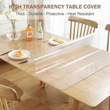 LovePads Frosted Table Cover Protector 40 x 72 Inch, 1.5mm Thick Plastic Table Cover, Table Protector for Dining Room Table, Waterproof Vinyl Tablecloth Table Pad Mat for Kitchen, Writing Desk - Image 2