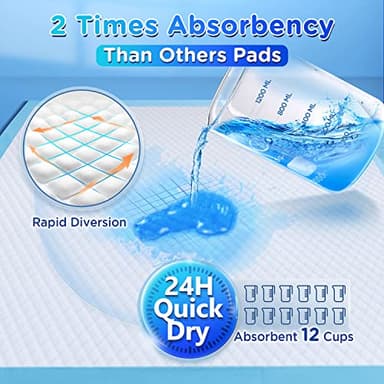 Gimars 4XL 36"x36" Thicken Heavy Absorbent Dog Pads 100 Pack - Jumbo Disposable Wee Wee Pads Quick Dry Leakproof Pee Pads for Dogs, Cats, Rabbits Pets - Image 8