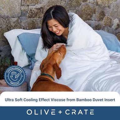 Olive + Crate 100% Viscose Derived from Bamboo - King Size - Hypoallergenic, Cooling & Moisture-Wicking Bedding - All Season Lightweight Plush Design - Organic King Comforter - 102"x90" - Image 2