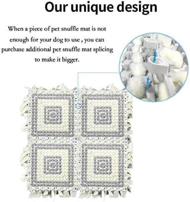 Pet Snuffle Mat for Dogs, Dog Feeding Mat, Nosework Training Mats for Foraging Instinct Interactive Puzzle Toys (Gray&White - Image 4