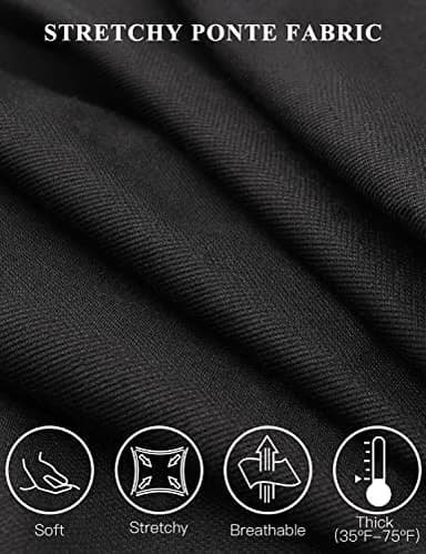 Tapata Women's 28''/30''/32''/34'' Stretchy Bootcut Dress Pants with Pockets Tall, Petite, Regular for Office Work Business 30", Black, L - Image 3