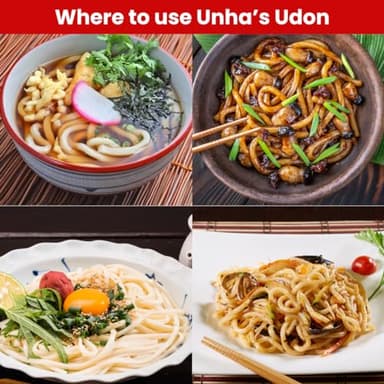 Unha’s Japanese Sanuki Fresh Udon Noodles, Jumbo Chewy Noodles, No Soup Included, Quick and Easy, 22 oz (200g × 3 Packs) Pack of 1 - Image 6