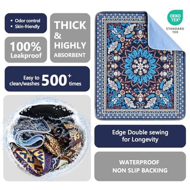 Qeils Reusable Puppy Pads, Washable Pee Pads Super Absorbent Dog Training Pads, Non-Slip Leakproof Wee Wee Pads for Crate, Floor, Potty Pads Feeding Mat Dog Pee 2 Pack 18"x24" - Image 2