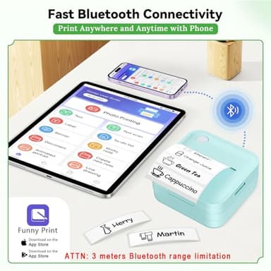 Miouca Label Maker Machine with Tape - 14 Sizes Mini Sticker Printer Bluetooth Label Printer for Home Office Organization, Portable Thermal Sticker Maker Print Pod with Multiple Templates for Phone - Image 7