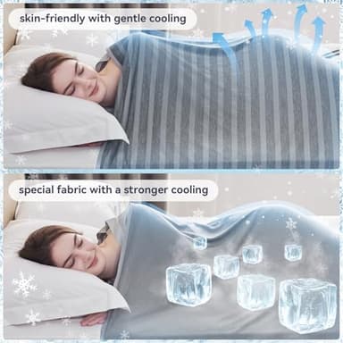 Guohaoi Cooling Blanket (90"x90"Queen Size) for Hot Sleepers and Night Sweats,100% Oeko-Tex Certified,Arc-Chill Q-Max >0.5 Cool Fiber,Ultra Cold Breathable,Comfortable,All-Season. - Image 3