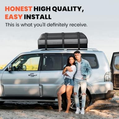 Asinking Car Rooftop Cargo Carrier Bag - 100% Waterproof Heavy Duty Car Roof Luggage Carrier 21 Cubic Feet, Fits All Vehicles with/Without Roof Rack - Easy Install & Triply Reinforced for Secure Use - Image 7