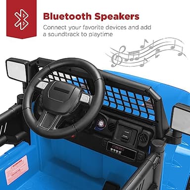 Best Choice Products 12V Kids Ride On Truck Car w/Parent Remote Control, Spring Suspension, LED Lights, AUX Port - Light Blue - Image 6