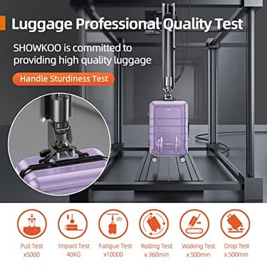 SHOWKOO Luggage Sets Expandable PC+ABS Durable Suitcase Double Wheels TSA Lock Lavender Purple 3pcs - Image 8