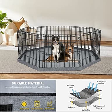 PETIME Bottom Cover Mat for Dog Playpen Pen Water-Resistant Pad Floor Protector for Indoor Outdoor Use Fits 24" Wide 8 Panels Metal Pet Exercise Play Pen (Playpen Not Included) - Image 4