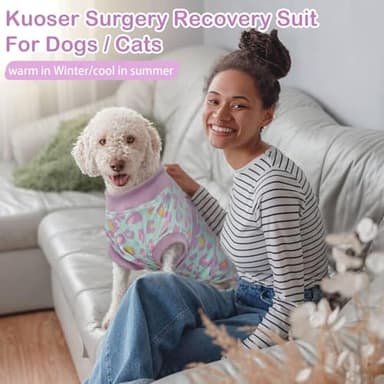 Kuoser Dog Recovery Suit for Dogs After Surgery,Professional Surgical Onesie for Female Male Dogs Spay Neuter,Soft Dog Surgery Suit Bodysuit for Abdominal Wounds Skin Disease,Light Purple Leopard M - Image 7