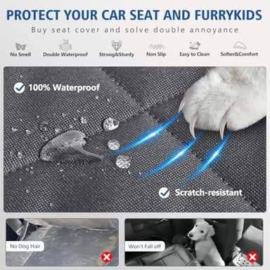 XL Truck Back Seat Extender for Dogs, Dog Seat Cover Back Seat Supports 400lbs, Hard Bottom Pet Seat Covers for Crew Cab Trucks, Dog Hammock for F150, RAM1500, Sierra, Tundra, Silverado, Titan Grey - Image 5