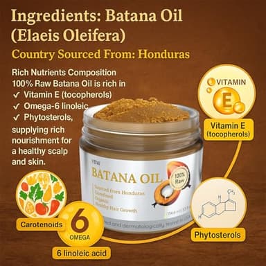 YBW Batana Oil for Hair Growth Dr. Sebi Organic, Natural, Pure and 100% Raw Batana Oil Paste from Honduras - Botana Enhances Hair Thickness, Prevents Loss for Men and Women - Image 3