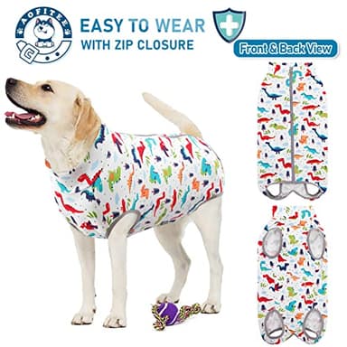 AOFITEE Dinosaur Dog Recovery Shirt - Anti Licking Onesie Jumpsuit for Female Dogs After Spay Surgery, Abdominal Wounds, E-Collar Alternative - 6X-Large - Image 2