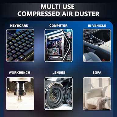 SDFM Compressed Air Duster - Electric Air Duster with Built in Brushless Motor,130,000RPM, 3-Speed Adjustable Air Blower - Suitable for Keyboard, Computer, car, and Home Cleaning (X3) (Max-Colorful) - Image 7