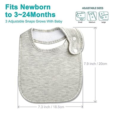 Benoxine Baby Bibs Soft and Absorbent Organic Cotton Bandana Bibs Set for Boys Girls Newborn Unisex Plain Colors 3-36 Months 12 Pcs - Image 5