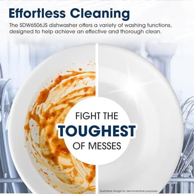 Sharp SDW6506JS 24-inch Stainless Steel Dishwasher, 49 dB, Third Rack, 12 Place Settings, Front Touch Controls - Image 6