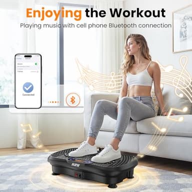 AXV Vibration Plate Fitness Platform Exercise Machine Vibrating Lymphatic Drainage Shaking Full Body Shaker Workout Vibrate Stand Shake Board Sport Gym for Weight Loss Fat Burner for Women Men - Image 3