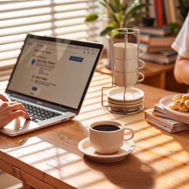 Sweese Porcelain Espresso Cups Set, 2.5 oz, Stackable with Saucers Metal Stand, Beige, 4 Pack - Image 6