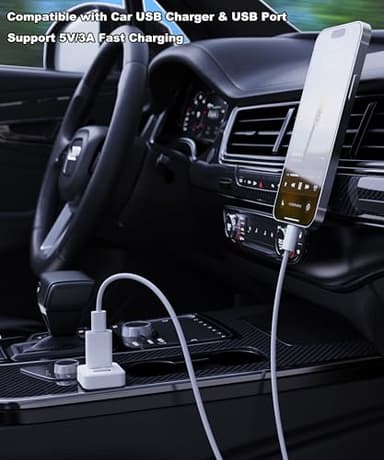 LMUBOY USB to USB C Adapter for iPhone Air 17 Pro Max,USB-C Female to USB Male Charger Converter for Apple MagSafe Watch 11/10/9/8/7/SE/Ultra,Car,iPhone 16 15 Mini Pro Max,Galaxy S20-25,Pixel,CarPlay - Image 5