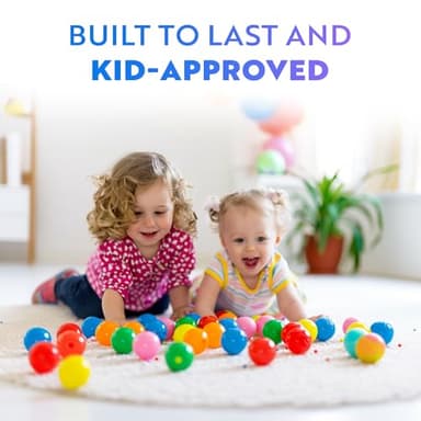 Playz Soft Plastic Mini Ball Pit Balls 50 Count - w/ 8 Vibrant Colors - Crush Proof, No Sharp Edges, Non Toxic, Phthalate & BPA Free for Baby Toddler Ball Pit, Play Tents & Tunnels Indoor & Outdoor - Image 8
