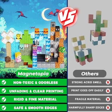 Magnetic Building Blocks - 150PCS Magnet Block Cubes Dark Hell Forest Castle, STEM Toy Building Sets for Kids Age 3+, Montessori Stacking Construction Toys Easter Gift for Boys Girls Age 4-8, 8-12 - Image 4